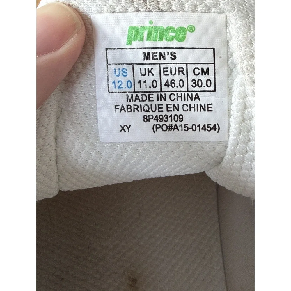 Prince Racquetball /Tennis Shoes Men Size 12 Cream‎ Teal Orange